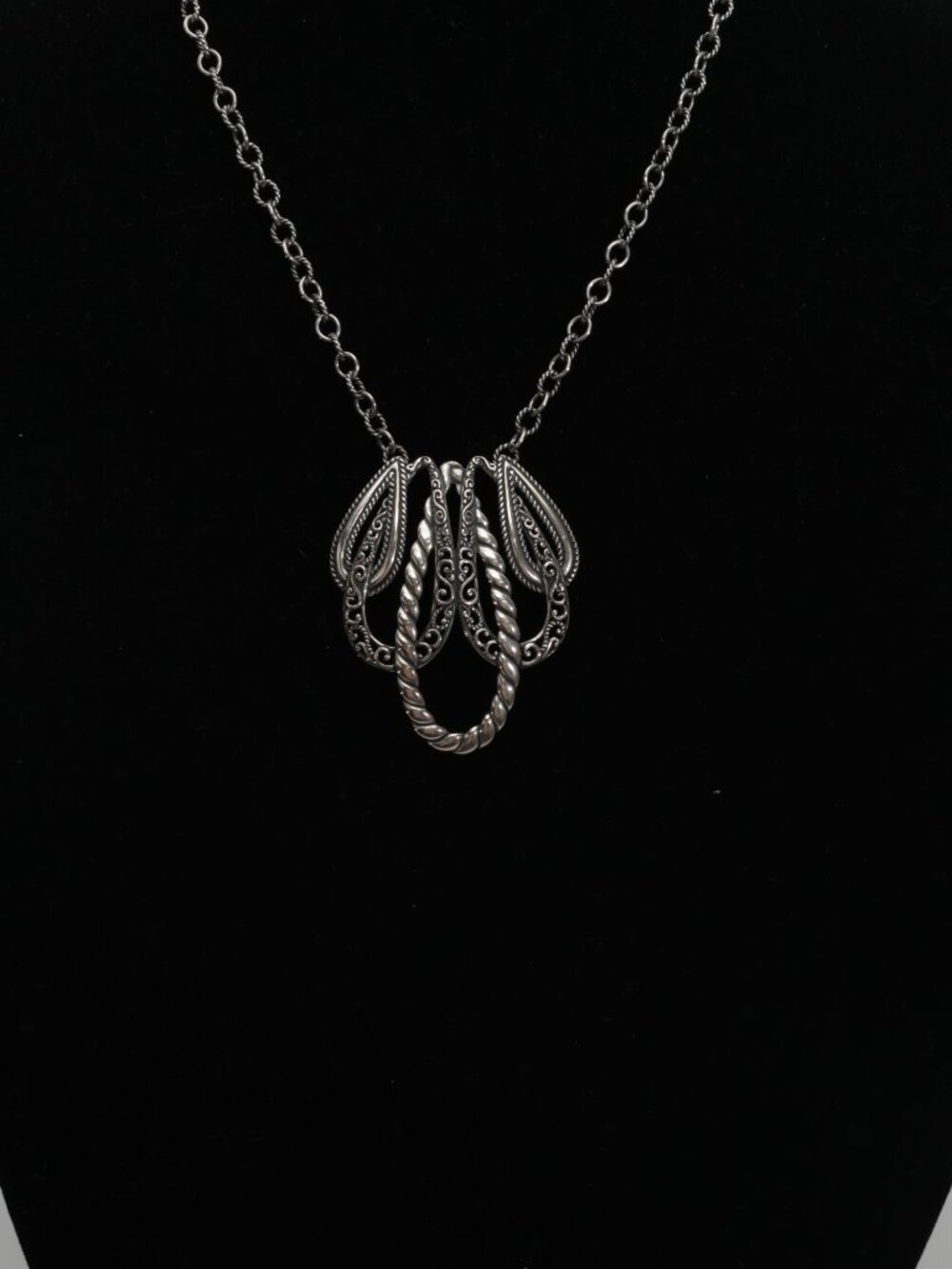 Carolyn Pollack Relios Sterling Silver Lasting Connection Necklace Rope Filigree